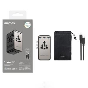 Recomendar <span class=keywords><strong>MOMAX</strong></span> UA28L PC 1-World 2 205W Dual AC 7-Port Universal Travel GaN Cargador con cable de 140W - Product Image 1