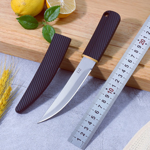 Cuchillo para Frutas Forjado D2 con Funda, Cuchillo Curvo Pirata, Cuchillo para Frutas Doméstico, Pelador, Cuchillo Pequeño Afilado Portátil para Exteriores - Product Image 2