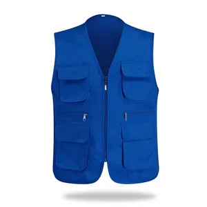 Gilet confortevole 100% poliestere Plus Size multi tasche Anti-pilling poliestere Anti-restringimento Plus Size gilet e gilet da uomo