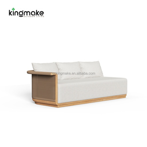 Canapé d'angle sur mesure en gros, ensemble de canapés de jardin en teck moderne de luxe, mobilier d'extérieur étanche pour balcon - Product Image 5