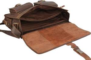 Sacoche en cuir de 18 pouces faite à la main, sacoche d'ordinateur rustique pleine fleur, meilleur sac à bandoulière de bureau pour ordinateur portable - Product Image 2