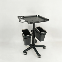 Chariot professionnel pour coloration capillaire avec plateau en acrylique, bols de mélange, hauteur réglable et support à roulettes pour salon