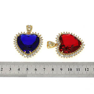 Film Titanic <span class=keywords><strong>cuore</strong></span> <span class=keywords><strong>dell</strong></span>'<span class=keywords><strong>oceano</strong></span> collana ciondolo di cristalli rossi blu ciondolo collana di diamanti per clavicola per le ragazze - Product Image 3