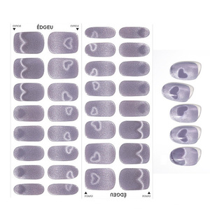 Commercial Grade Korea Origin #Heart Virus Semi Cured Nail Sticker Magnetized Volume <b>up</b> Gel Nail Sticker Waterproof Korean Style - Product Image 5
