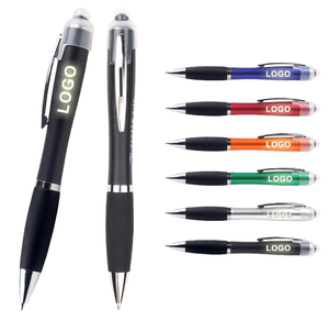 Werbe-LED-Leucht stift Touchscreen-Stift Bunter Kunststoff-Kugelschreiber für die Office Hotel School - Product Image 5
