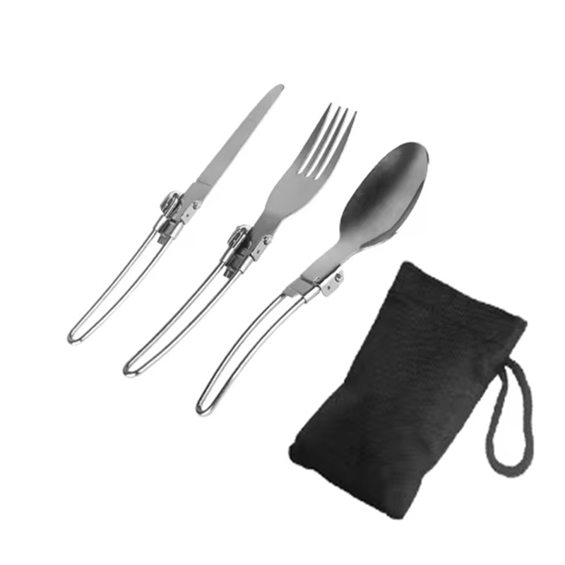 Ensemble de couverts en titane PTYGRACE pour activités en plein air