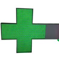 Enseigne LED KS d'Extérieur Pleine Couleur pour Pharmacie, Installation Fixe, Affichage de Message et Croix
