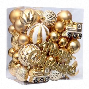 Boules de Noël artificielles personnalisées, design coloré, décorations suspendues, 6 cm, ensemble de boules, décoration de Noël, matériau HIPS - Product Image 1