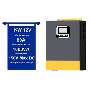 1000w Dc12VからAC220V 230V 1Kw 40AMPPTハイブリッドソーラーパワーオフグリッドインバーター