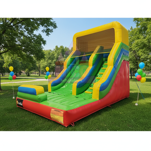Toboggan Gonflable Arc-en-ciel Couleurs Vives Rouge Jaune Vert Monopiste <span class=keywords><strong>pour</strong></span> Enfants, Idéal <span class=keywords><strong>pour</strong></span> l'Extérieur, Usage Commercial et <span class=keywords><strong>Location</strong></span> de Fêtes Foraines - Product Image 1