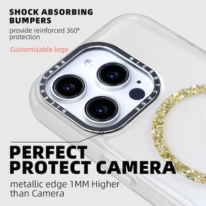 Coques de téléphone vierges en époxy transparent pour impression UV, coque de téléphone magnétique transparente mate en TPU avec paillettes pour iPhone 16 15 14 13 Pro Max - Product Image 5