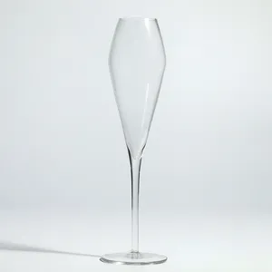シャンパンクリスタルグラスチューリップ型モダン茎ガラス製品スパーキングワイングラス手吹きカップ