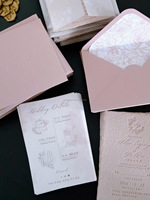 Cartes d'invitation de mariage de luxe gaufrées et estampées à chaud, découpées sur mesure, en papier velours épais, impression numérique, fabriquées en Chine