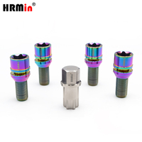 HRMin Vis de roue en titane Gr5 de haute qualité, à tête Torx et rondelle flottante à siège conique, M14*1.25*28mm pour la course