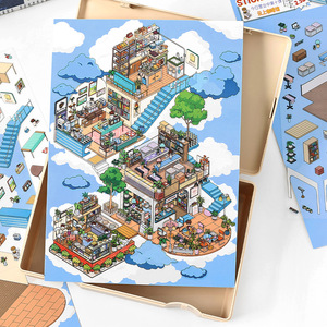 Paquete de 4 Pegatinas Decorativas para Manualidades con Diseño de Paisajes, Serie Today's Business in the <span class=keywords><strong>Tenth</strong></span> Bullet, Empaquetadas Juntas - Product Image 2