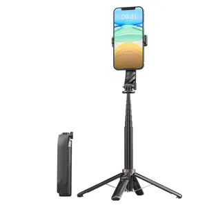 Nieuwe Draadloze Statief Opvouwbare Monopod Met Led Licht Afstandsbediening 4 Sticks Stabiele 1000Mm Lange Selfiestick Voor Telefoonstandaard