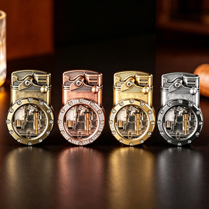 Briquet torche double flamme vintage en métal, rechargeable au butane, coupe-vent, pour cigares, avec logo personnalisé, cadeau d'affaires, vente en gros - Product Image 2