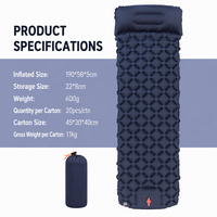 Matelas Gonflable d'Extérieur Simple en TPU Diamant avec Pompe à Pied pour le Camping – Vente en Gros