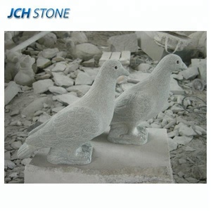 Décoration maison marbre blanc et pierre <span class=keywords><strong>de</strong></span> granit sculpté à la main colombe Pigeon oiseaux sculptures - Product Image 2