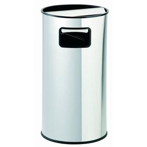 Cestino per Rifiuti Circolare in Acciaio Inox 2101 con Coperchio per Uso Interno - Product Image 1