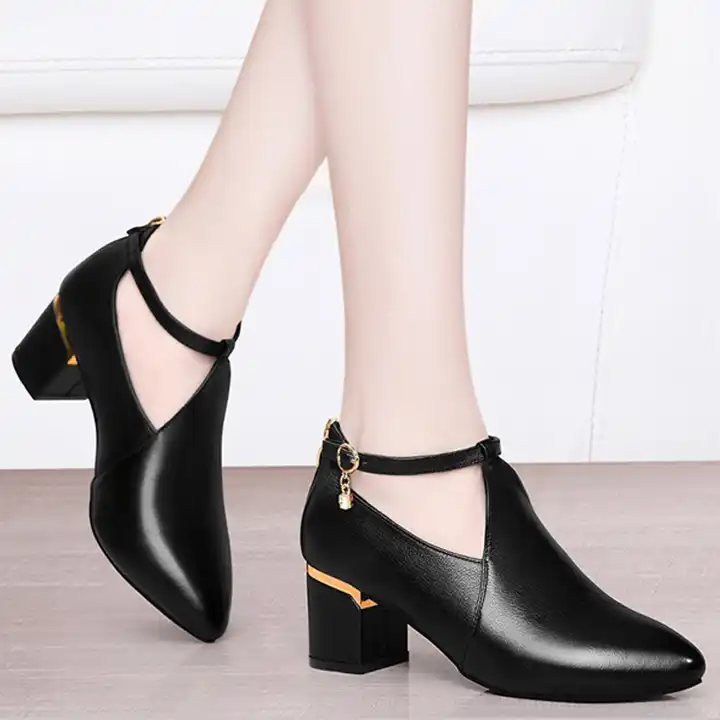 Mary Jane High Heels Women's Korean Version Shallow Single Shoes Red Summer Block  Heel Round Toe Mid-heel - AliExpress