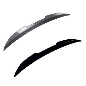 Aileron de coffre arrière Audi A4 S4 B9 2017-2024, style bec de canard, noir piano, texture fibre de carbone, ABS, modification extérieure - Product Image 5