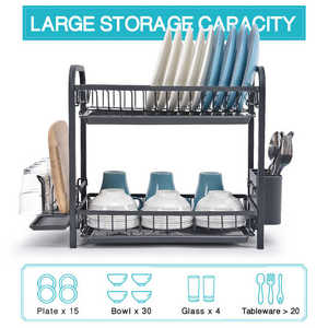 WIREKING Hot Sell <strong>2</strong> Tier Metal Kitchen Cabinet Dish <strong>Drainer</strong> Tableware Over the <strong>Sink</strong> Dish Drying Rack for Sell - Product Image 4