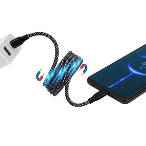 Câble en nylon USB-C à charge rapide magnétique à remontage automatique 3A 60W chargeur <span class=keywords><strong>plat</strong></span> anti-enchevêtrement de type C conducteur en cuivre pur pour <span class=keywords><strong>iPhone</strong></span> - Product Image 5