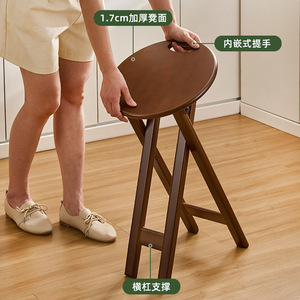 Modern Minimalist Foldable <b>Bar</b> <b>Stool</b> 60cm Bamboo Wood Kitchen <b>Stool</b> <b>Comfortable</b> Sitting - Product Image 2