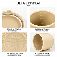 Boîte de conservation alimentaire pour enfants de 250 ml, écologique, durable, en silicone sans BPA, étanche, passe au lave-vaisselle, passe au micro-ondes, chauffable
