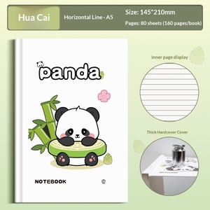 Cuaderno de Escritura Creativa con Cubierta Plana de Papel Retro Hecha a Mano, Diseño de Panda, Encuadernación Duradera, para Venta al Por Mayor - Product Image 2