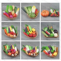 Kits de fruits et légumes artificiels réalistes de ressources éducatives précoces pour enfants pour les accessoires d'affichage de merchandising visuel