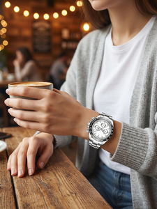 Reloj de Cuarzo Impermeable con Movimiento Japonés de Acero Inoxidable 304 al por Mayor, Reloj Cronógrafo de Seis Pines de Alta Gama con Logotipo Personalizado de Lujo - Product Image 6