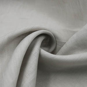 L-6017 chemise pour hommes matériel en vrac pur naturel blanc gris uni teint italien lin tissu - Product Image 2