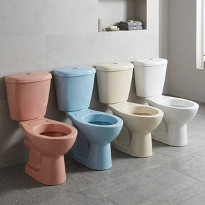 Ensemble de sanitaires économiques colorés, toilettes en céramique, WC italien avec lavabo sur pied en lotus, prix de gros - Product Image 2
