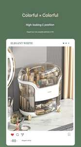 Настольная коробка для хранения косметики, Пылезащитная и водонепроницаемая коробка для хранения косметики, коробка для хранения кистей для макияжа в ванной - Product Image 5