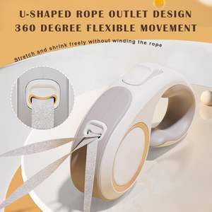 Guinzaglio per cani retrattile in Nylon resistente in Nylon con impugnatura antiscivolo portatile a 360 ° - Product Image 3