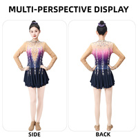 Justaucorps de gymnastique OEM filles/enfants-vêtements de compétition rythmique uniformes violets/noirs/roses pour les gymnastes sportifs