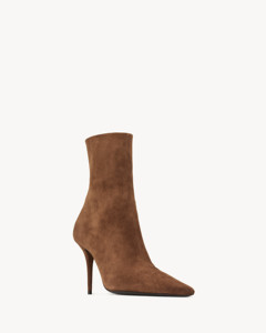 Stivaletti da Donna in <span class=keywords><strong>Camoscio</strong></span> <span class=keywords><strong>Marrone</strong></span> Autunno Inverno, Punta Affusolata, <span class=keywords><strong>Tacco</strong></span> <span class=keywords><strong>Alto</strong></span>, Cerniera Laterale, Caldi, per Ufficio e Casual, Vendita all'Ingrosso - Product Image 4
