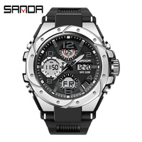 SANDA 6008 montre numérique hommes Sport chronographe Quartz montre-bracelet Original 50m étanche mâle électronique personnaliser Logo