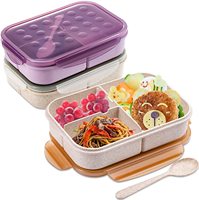 Boîte à lunch en paille de blé pour enfants, idéale, anti-fuite, sans BPA, sans colorants chimiques, passe au micro-ondes et au lave-vaisselle, choix de maman, boîte à lunch bento