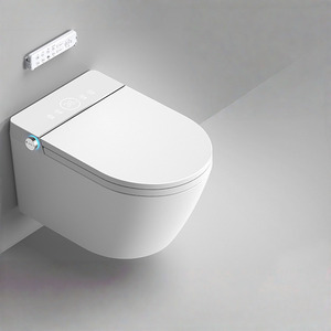 Toilette murale intelligente en céramique Réservoir <span class=keywords><strong>d</strong></span>'<span class=keywords><strong>eau</strong></span> dissimulé <span class=keywords><strong>suspendu</strong></span> Intégré Entièrement automatique Flip Top - Product Image 1