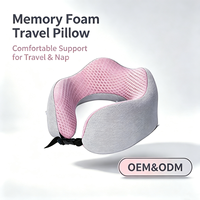Oreiller de voyage ergonomique personnalisé pour le soutien cervical, en mousse à mémoire de forme, en forme de U, pour soulager la douleur, lavable