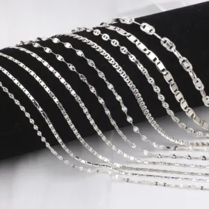 Bestandteile für dauerhafte Schmuckfindungen S925 Sterling-Silber sortierte gemusterte Marine-Ankerkette für Choker-Halskette Herstellung