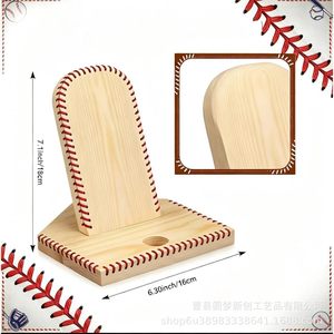 Soporte de madera transfronterizo para guantes de béisbol, exhibidor de pelotas de béisbol multiusos, estante de almacenamiento para escritorio - Product Image 4