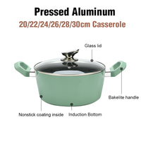 Marmites en gros, marmites à soupe en aluminium antiadhésives de grande capacité avec couvercle, pour usage commercial