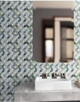 Carrelage mural en marbre de haute qualité pour la décoration de la cuisine et de la maison, design floral en jade vert découpé au jet d'eau, épaisseur 7 mm, résistant à l'eau