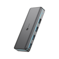 Penjualan terlaris lampu RGB 4 port USB 3.0 Hub 4 In 1 C Docking USB Adapter Splitter Laptop stasiun dok untuk Macbook Laptop PC