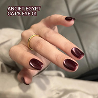 Vernis à ongles gel UV effet œil de chat rouge bordeaux, magnétique à perles de verre, longue tenue, pour photothérapie, à retirer par trempage, pour salon et DIY, pour nail art