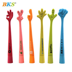 Kawaii Cute Neuheit Stifte Orange Click Cartoon Design Kunststoff Kugelschreiber Schwarze Tinte 1,0mm Handform UV-Druck Werbe - Product Image 5